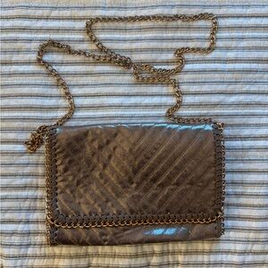 Chelsea28 Blush Metallic Chevron Chain Crossbody Bag